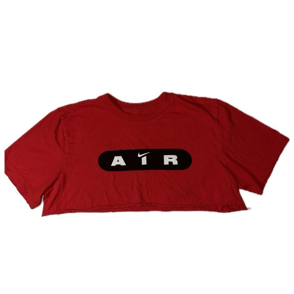 Nike Air Cropped “The Nike Tee” Red Women’s Size Medium Black Short Sleeve Crop